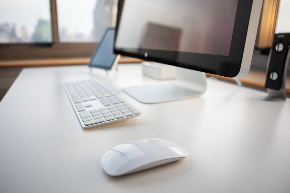 A clean, modern office workspace